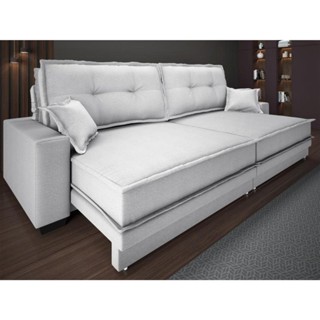 Sofá Palermo 2,20m Retrátil e Reclinável Linho Prata em Oferta na Shopee