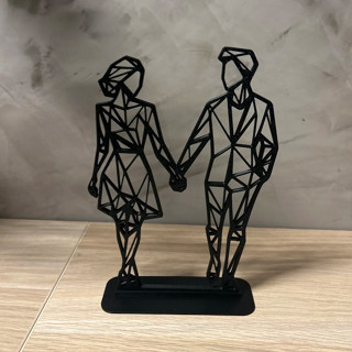 Enfeite Casal Geométrico Decorativo – Escultura Moderna para Sala ou Quarto | Presente Romântico em Oferta na Shopee