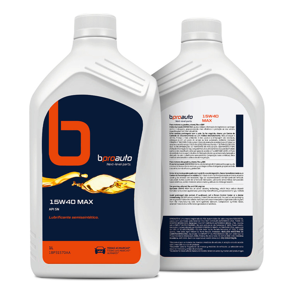 Óleo De Motor Semissintético 15w40 Bproauto | Fiat 1bp31570a em Oferta na Shopee