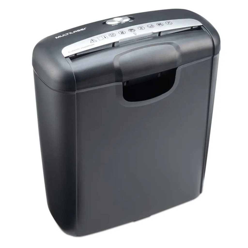 Fragmentadora de Papel e Cartão 6 Folhas em Tiras 10L 127V Multilaser OF009 - Computers & Accessories