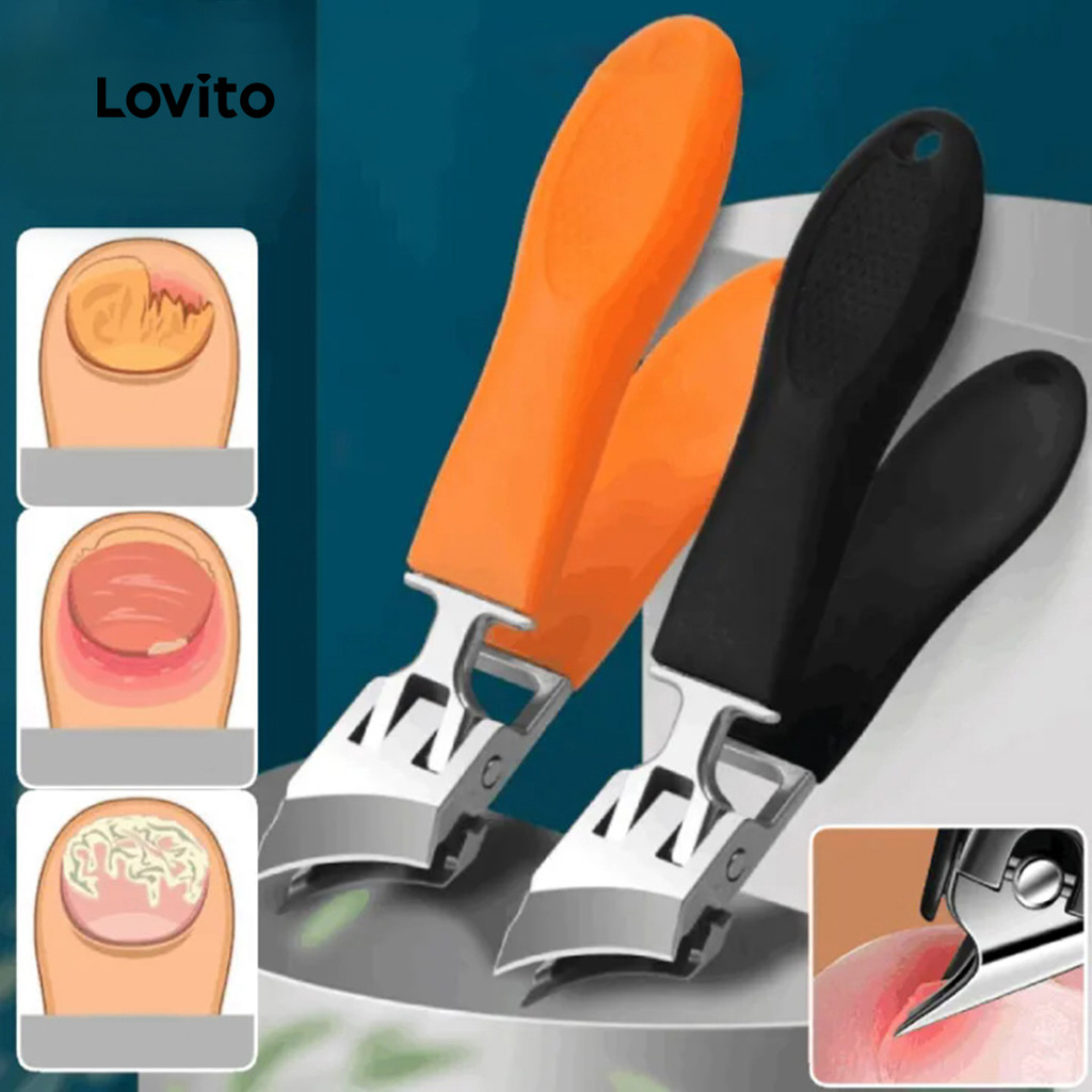 Lovito Cortador De Unhas Casual Liso De Alto Ângulo Ferramentas De Unhas De Aço Inoxidável Para Mulheres LCS09161 em Oferta na Shopee