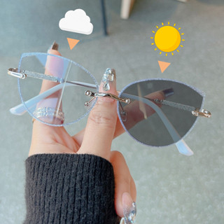 Moda Fotocromática Anti Luz Azul Óculos De Olho De Gato Retro Pequeno Quadro Metal Estilo Europeu E Americano Femininos em Oferta na Shopee