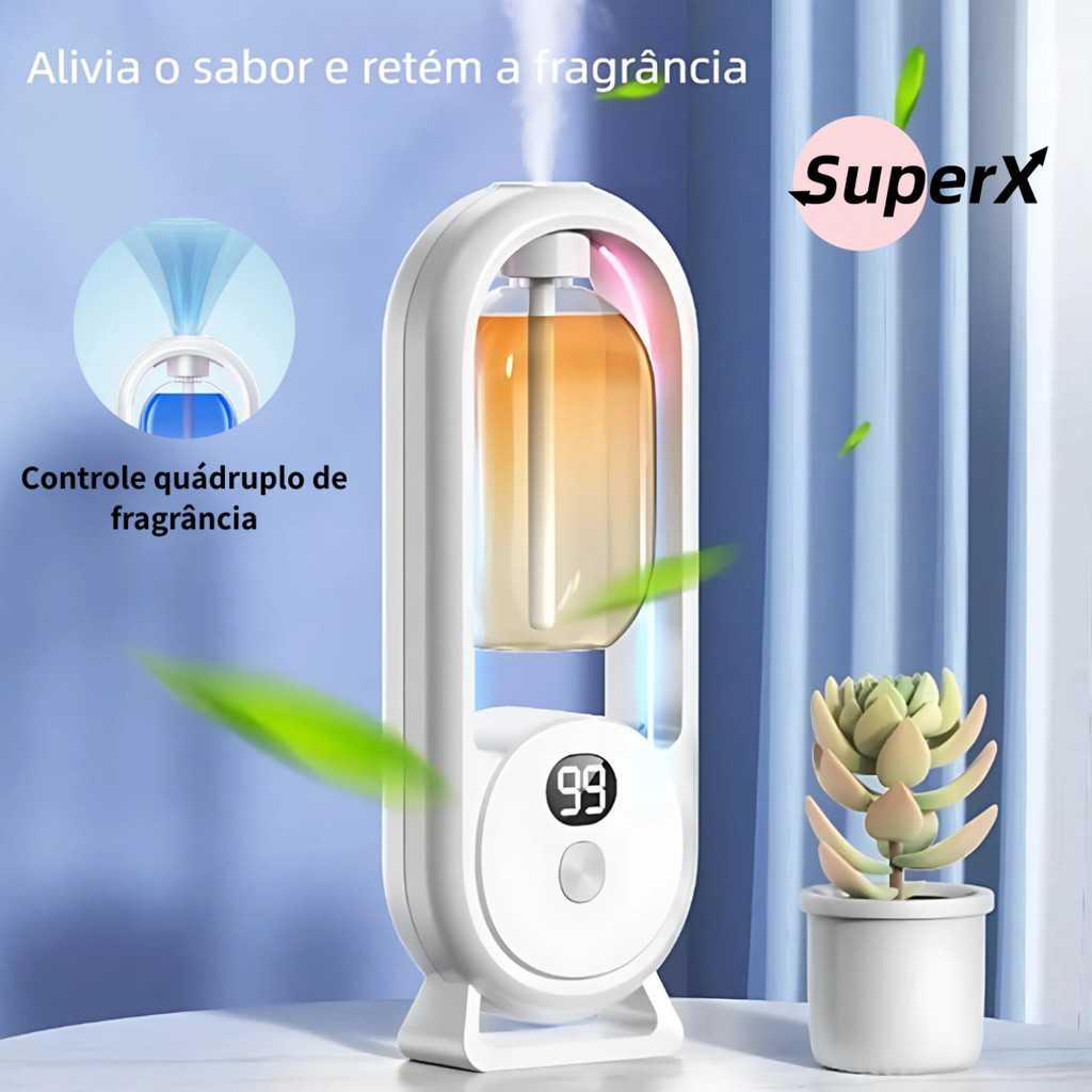 Difusor de Aroma Sem Fio de Parede | Umidificador e Desodorizador de Ambientes com Óleo Essencial