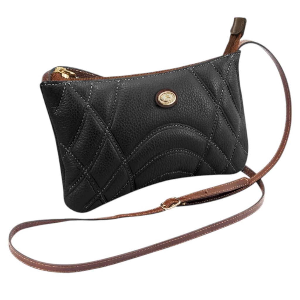 Bolsa Feminina Mitty Le Petit Em Couro Legítimo E Alça Tiracolo Pequena Compacta