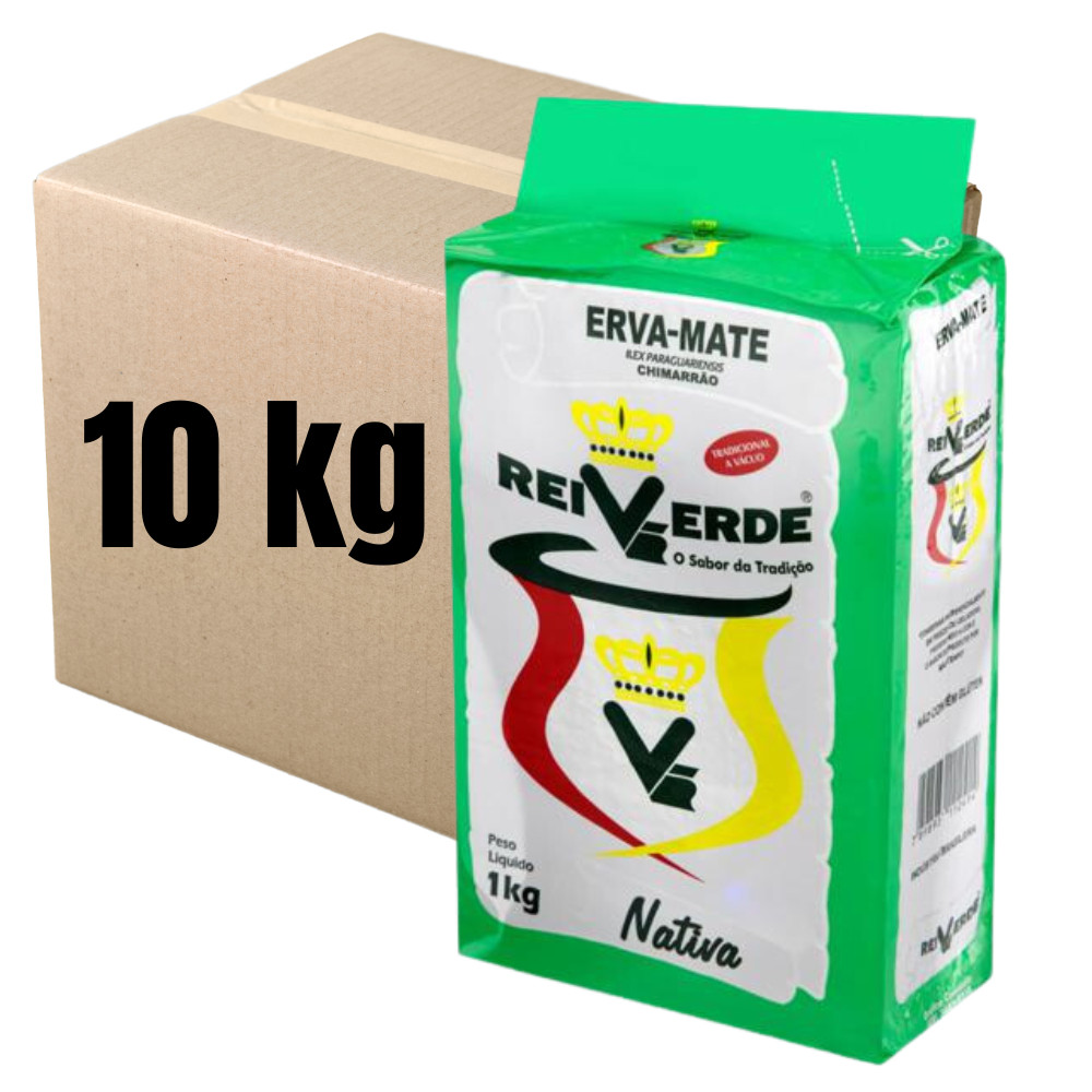 10 Kg Erva Mate Rei Verde Tradicional Embalada a Vácuo