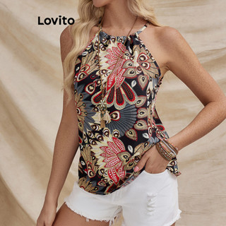 Lovito Boho Top Paisley Padrão Regata Básica De Verão/Primavera Para Mulheres LBL18688 em Oferta na Shopee
