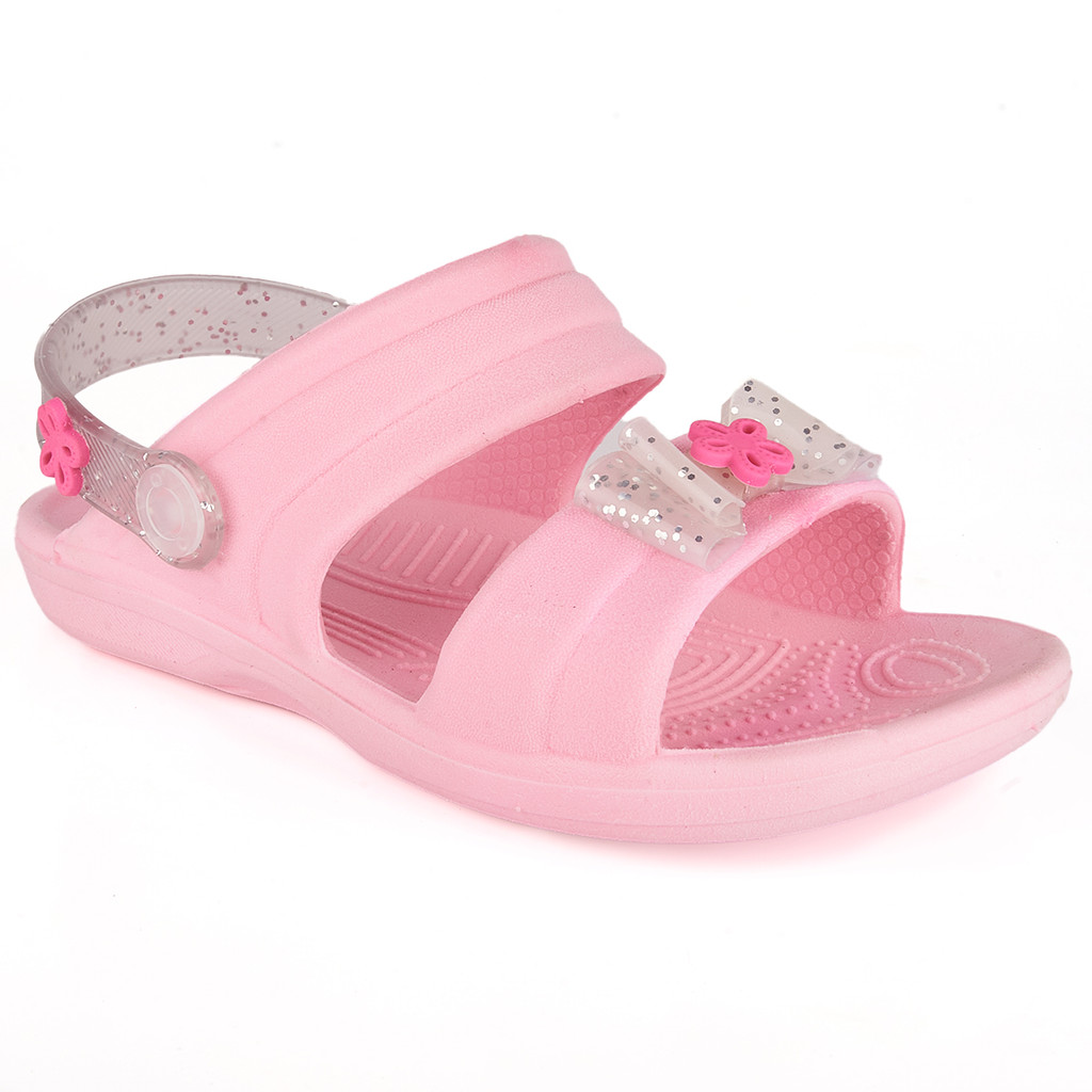 Sandália Papete Infantil Menina Casual Enfeite Laço com Fivela Brilhante Leve Macio Confortável