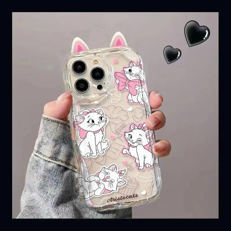 Invólucro Para Xiaomi 14C 13C 12C 9C Redmi Nota 14 13 Pro 12 11 10 Plus Caso De Celular INS Desenhos Animados Orelhas 3D