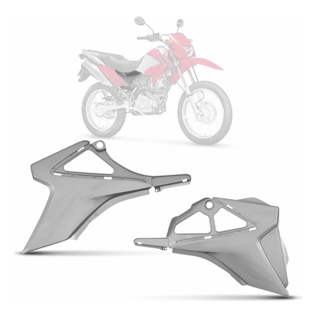Sub Tampa Lateral compatível com Moto Honda Nxr Bros 150 Cinza Claro Prata 2009 2010 Pro Tork em Oferta na Shopee