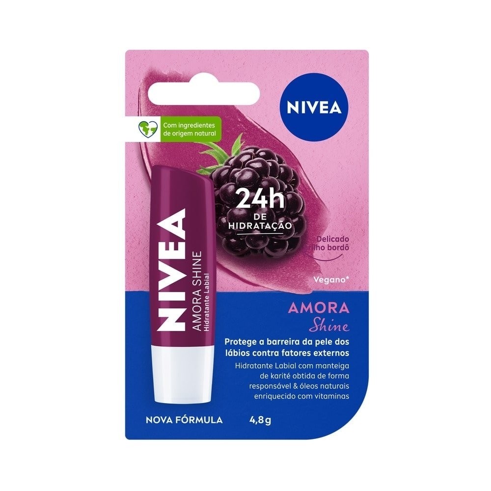 Protetor Labial Nivea Amora Shine 4,8g em Oferta na Shopee