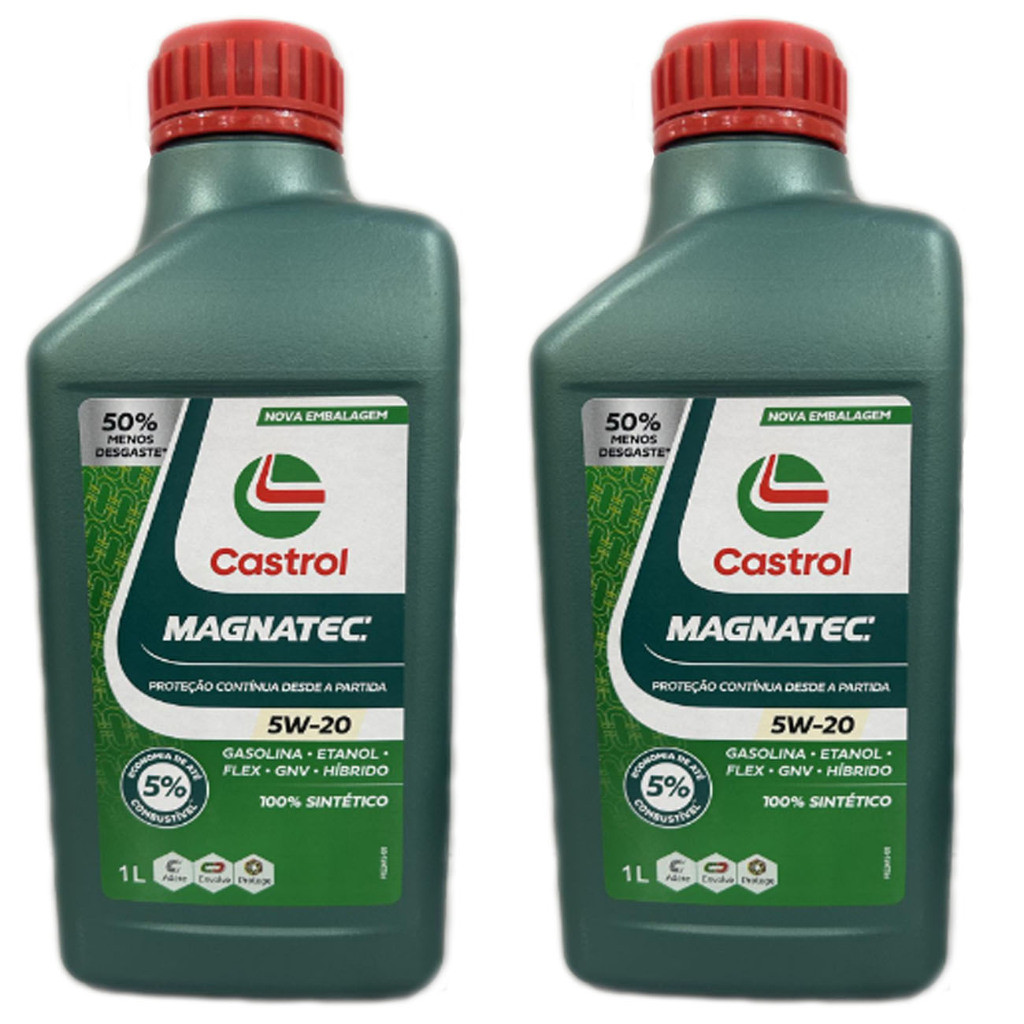 2un Óleo Castrol 5w20 Sn Sintético Magantec E 1l