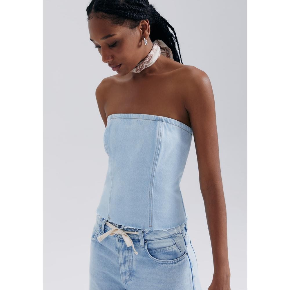 Top Jeans Sem Alças Hering em Oferta na Shopee