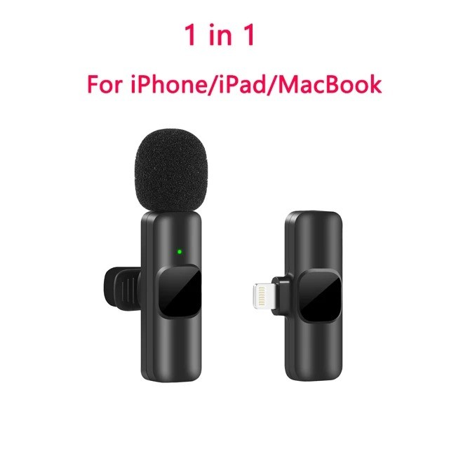 Microfone Lavalier Sem Fio: Redução de Ruído, iPhone/Android