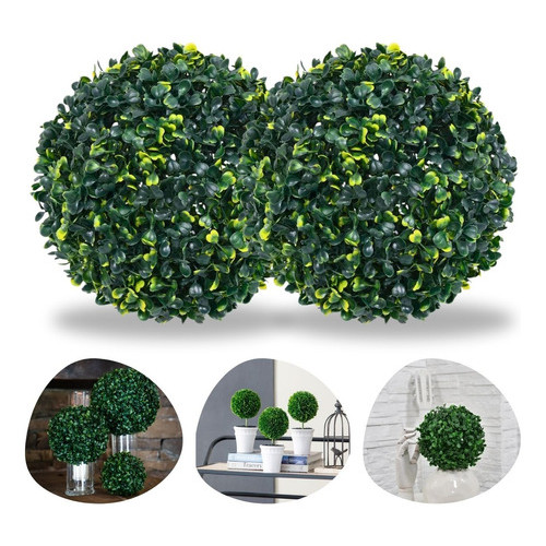 2 Bolinha Buchinho Artificial Decorativa 18cm Kit Bola Grama Decoração Festa Mesa Topo Buxinho Decor em Oferta na Shopee