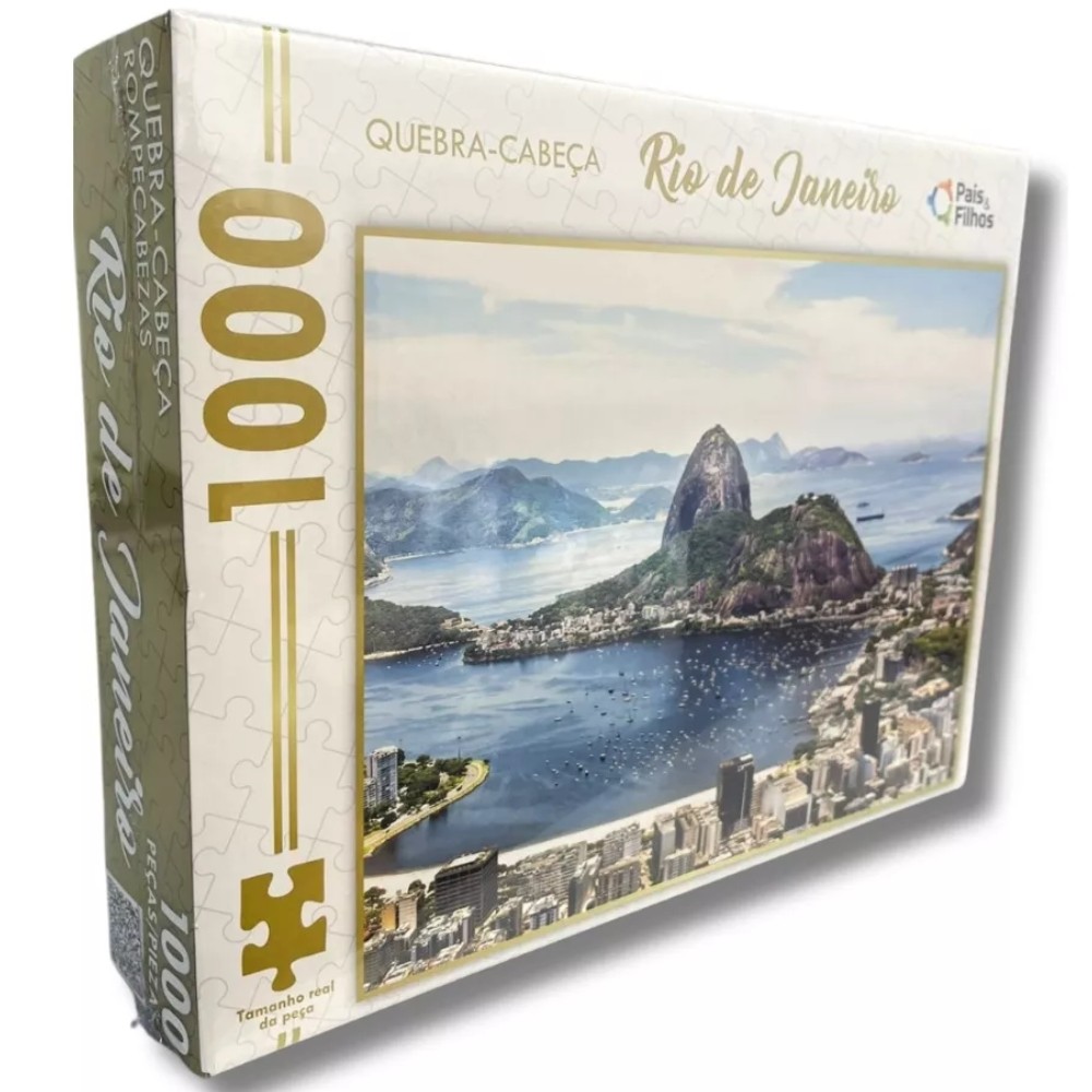 QUEBRA CABEÇA RIO DE JANEIRO 1000 PEÇAS PAIS E FILHOS PUZZLE PONTO TURÍSTICO BRASIL PÃO DE AÇUCAR RJ em Oferta na Shopee