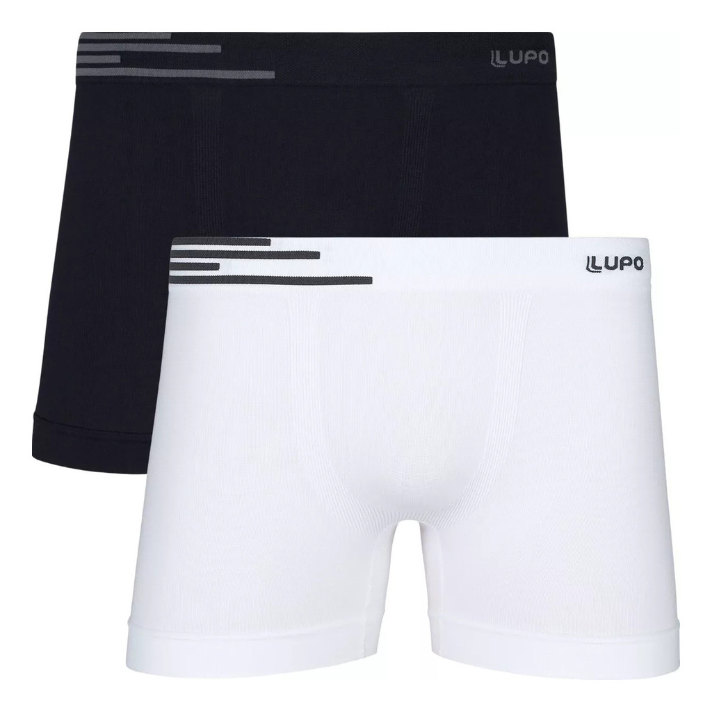 Kit 2 Cuecas Boxer Microfibra S/ Costura Lupo 436 CasapaulaS
