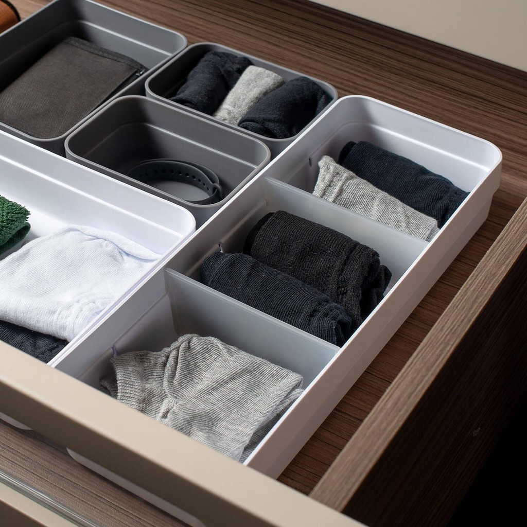 Organizador de gavetas Ou 2 divisórias Linha Logic em Oferta na Shopee