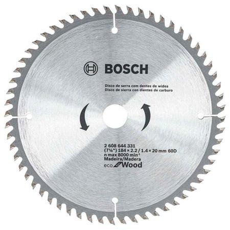 LAMINA SERRA CIRCULAR WIDEA ECO 184MM 7.1/4 POL 60D 2608644331000 BOSCH