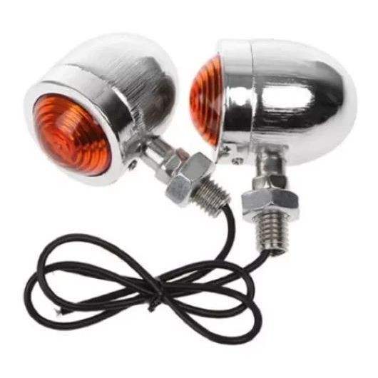 1 par led motocicleta bala pisca sinais de volta luzes indicadoras âmbar piscando lâmpada da motocicleta para universal