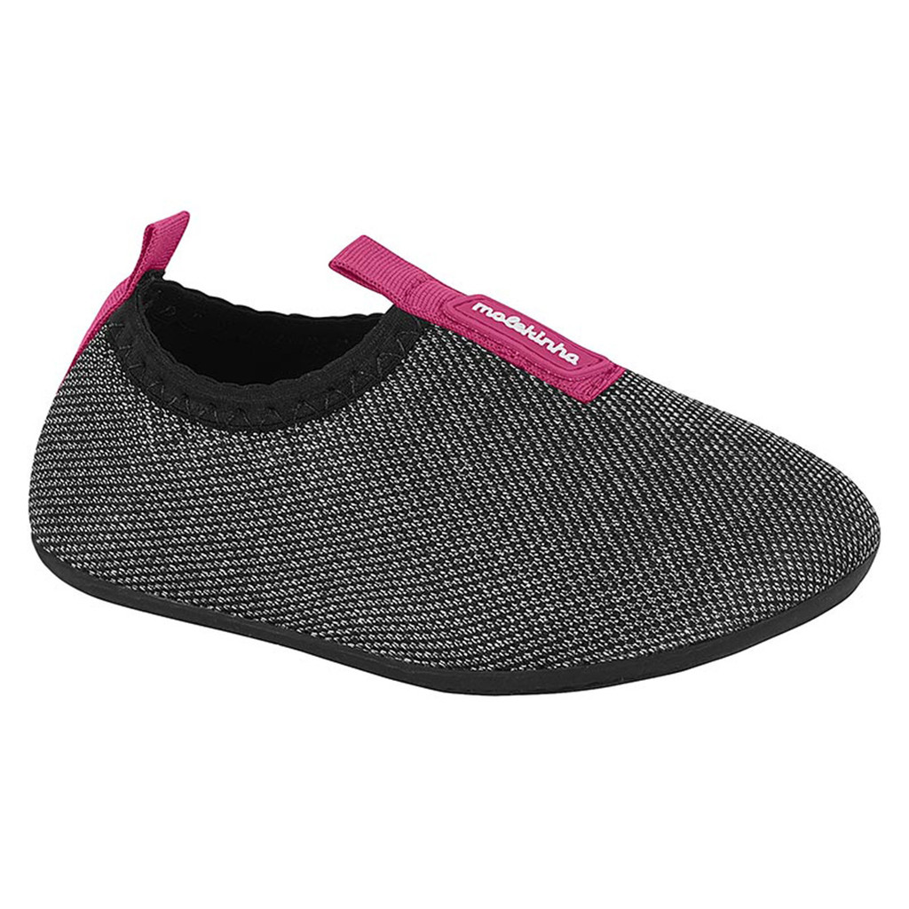 Sapatilha Neoprene Praia Molekinha Piscina Sapato Preta Rosa Prata Glitter Tênis Fácil Calce Sola Antiderrapante