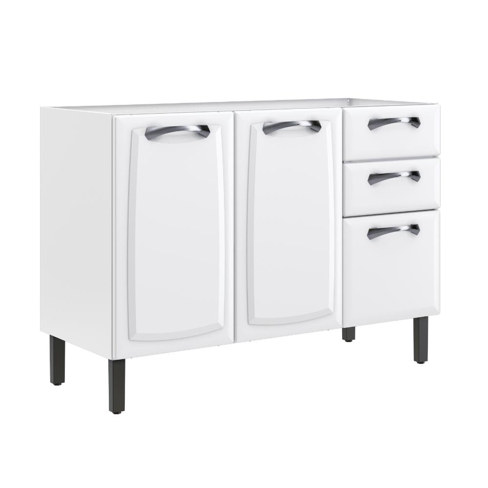 Balcão de Cozinha 3 Portas 2 Gavetas Itatiaia New Premium de Aço 120cm Branco em Oferta na Shopee