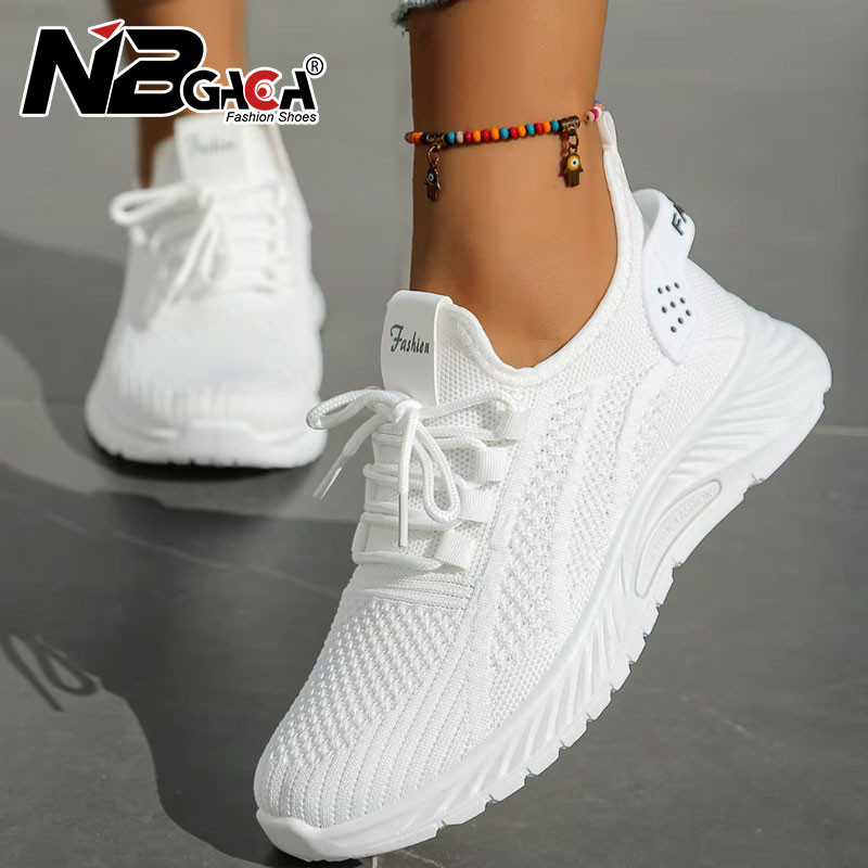 Moda Malha Tênis Feminino Todas As Estações Respirável Casual Baixo Topo Falt Sapatos em Oferta na Shopee