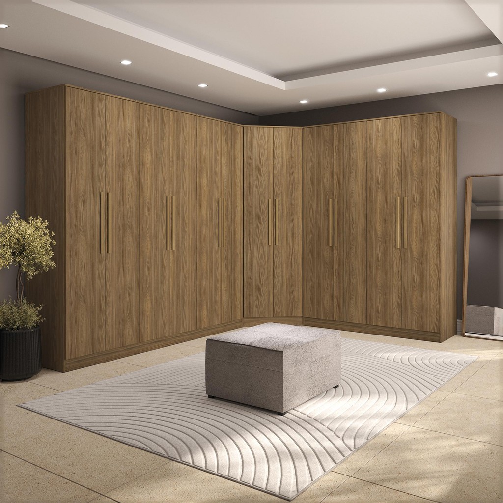 Quarto Modulado Kappesberg Adapt Nogueira 12 Portas 342cm x 263cm em Oferta na Shopee