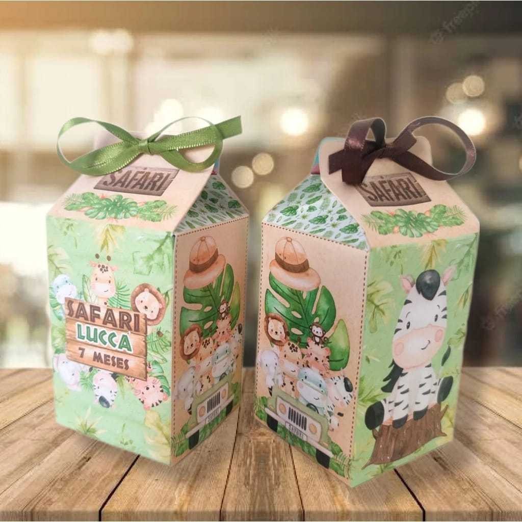 Kit Caixinhas Milk Personalizadas Festa Safari em Oferta na Shopee