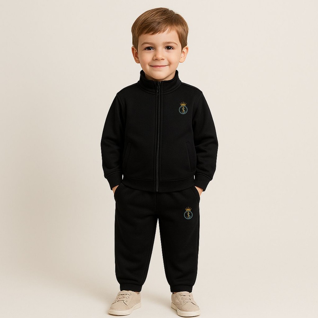 Conjunto Roupa Escolar De Frio Infantil Menino Estilo Chimpa Peluciada Térmica Confortável Tam 2