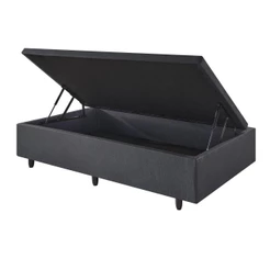 Box Baú 88x188x34 cm Courino Linho Preto