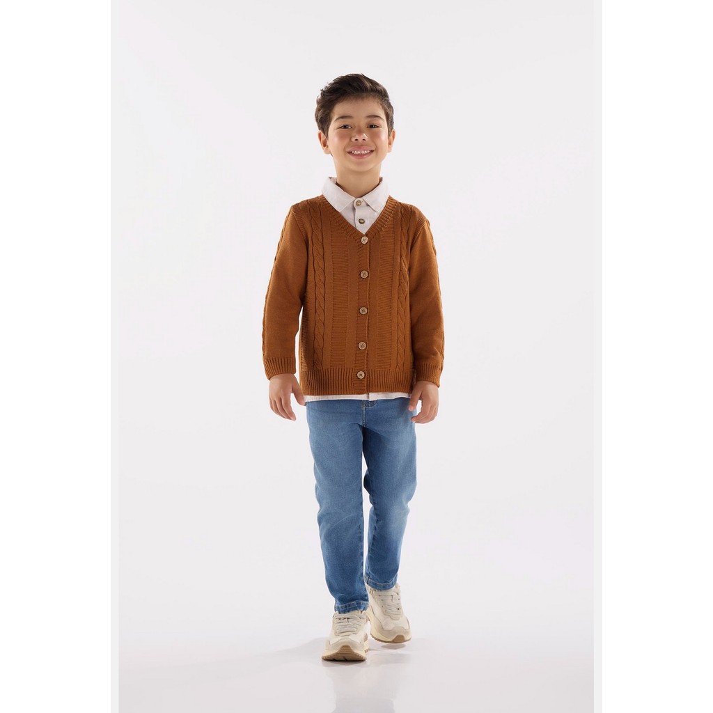 Cardigan em Tricô Infantil Menino Up Baby