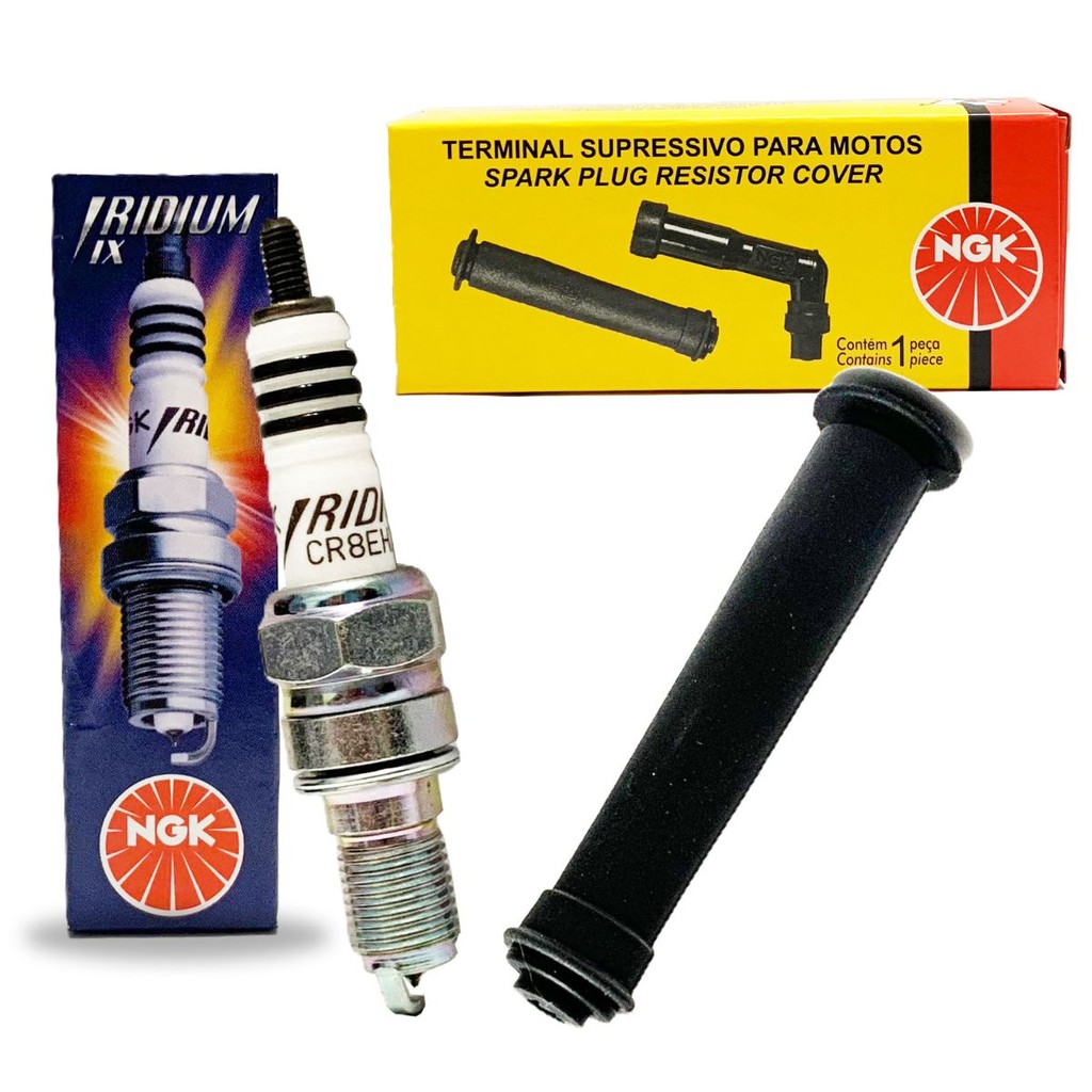 Vela Iridium e Terminal Supressivo Tornado 250 / Cbx 250 Twister Ngk em Oferta na Shopee
