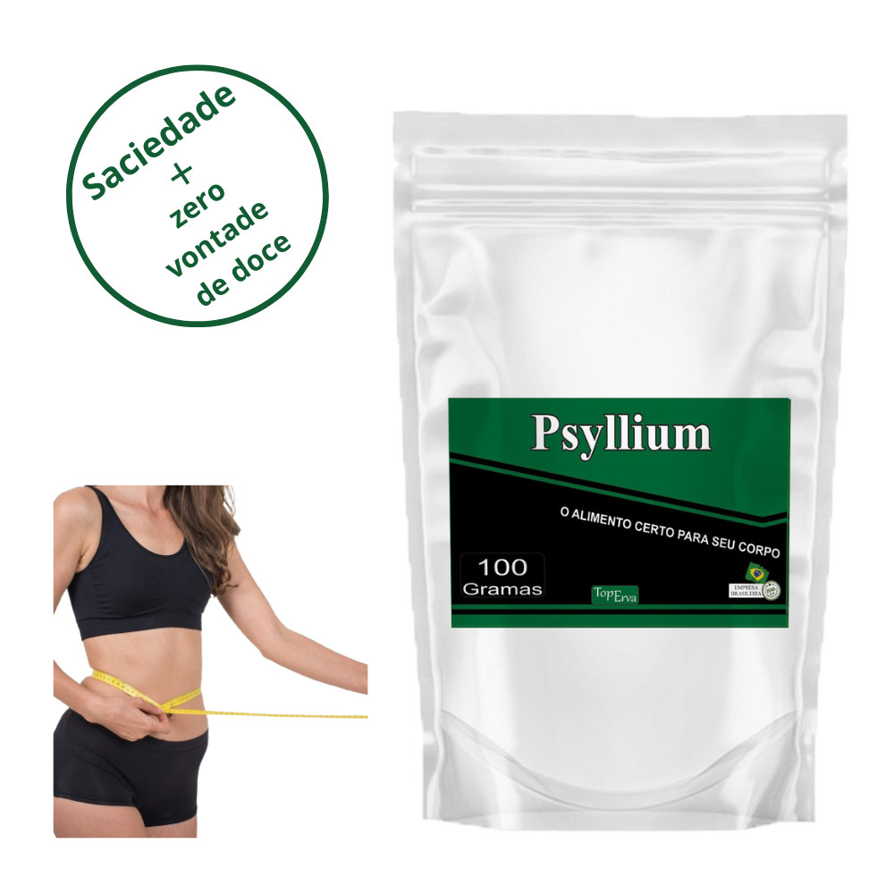 Psyllium pra saciedade 100% Natural Pacote transparente com zíper facil de tomar 100 gramas