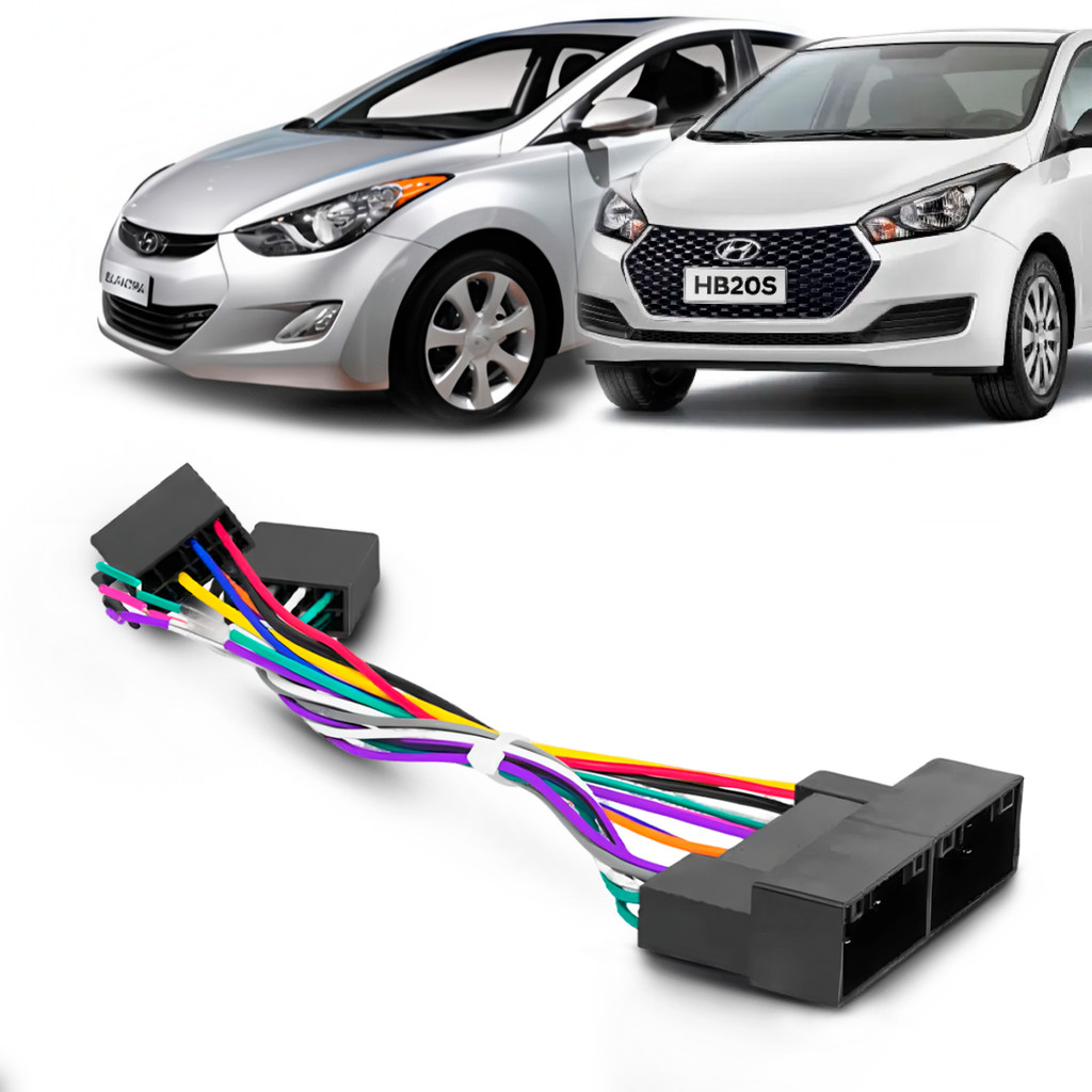 Chicote Ligação HB20 Elantra Veloster Soul Cerato Sportage com plug 16 vias Expex - EXC023