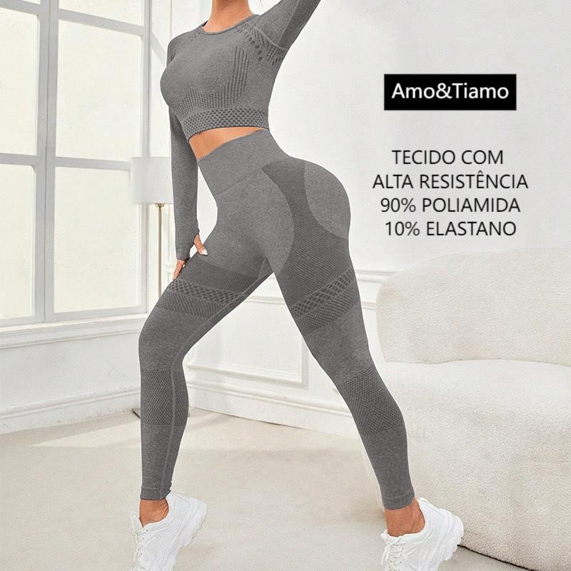 Amo&Tiamo Calça Legging Esportiva Alta Resistência Feminina Poliamida em Oferta na Shopee