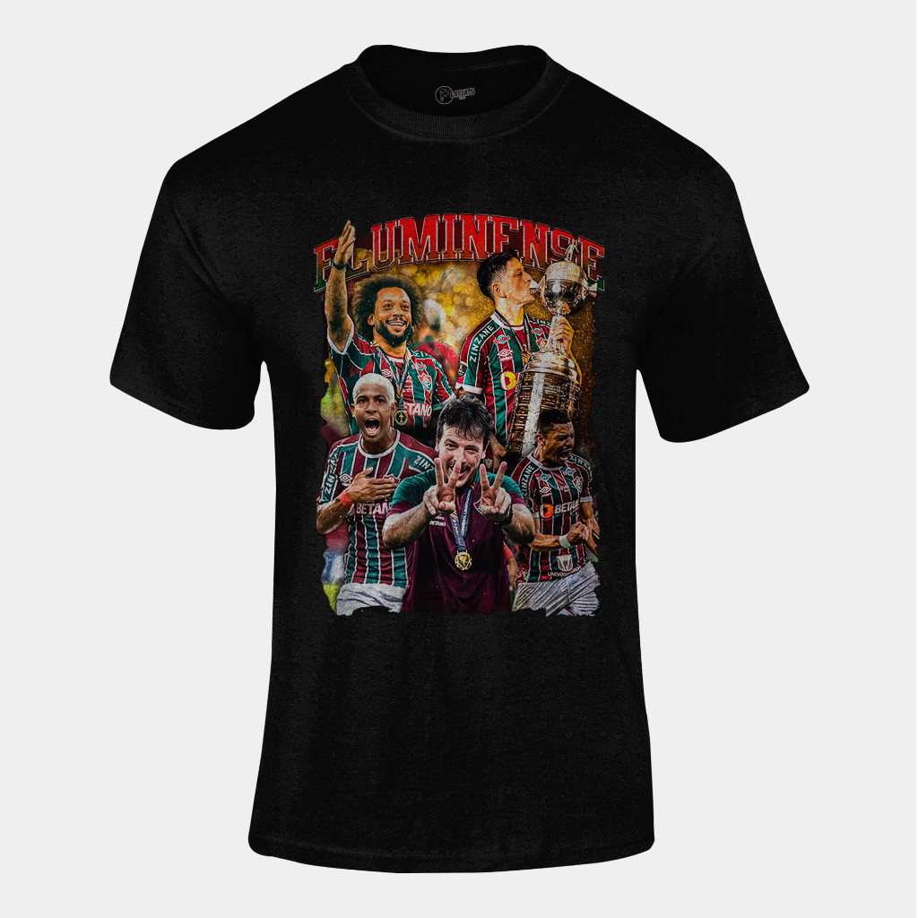 Camiseta Algodão Unissex - Time De Futebol Fluminense - Graphic Tee Tshirt Casual Versátil Alta Qualidade