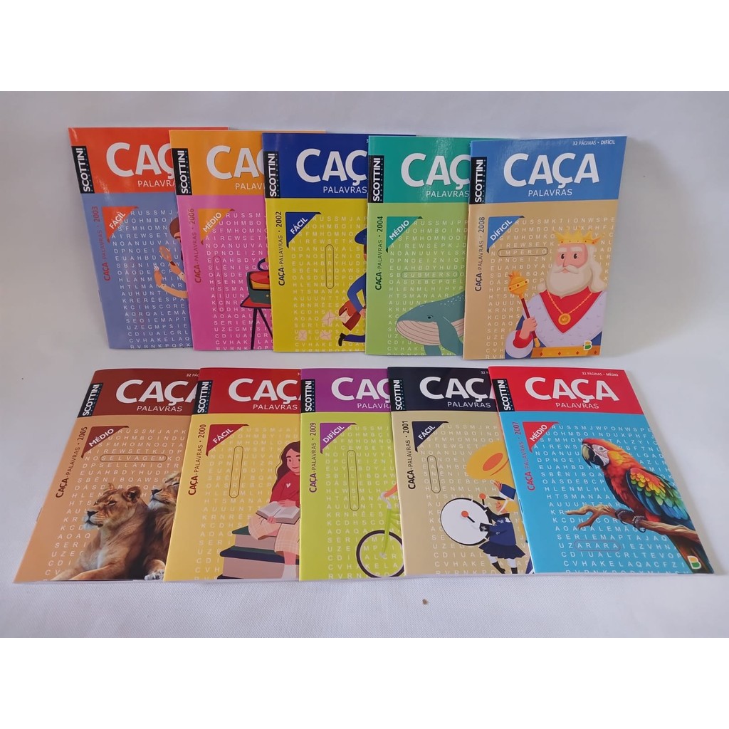 Coleção 10 Livros Caça Palavras Diferentes Letra Grande em Oferta na Shopee