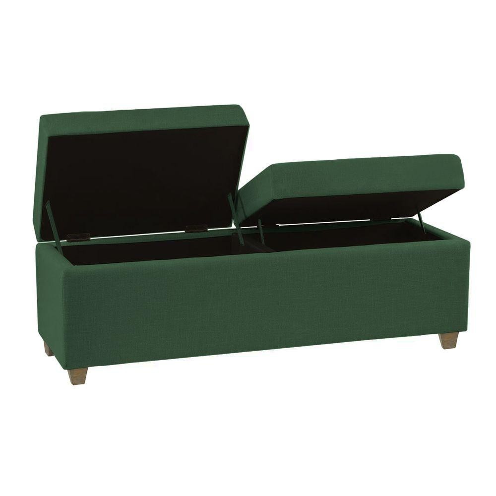 Recamier Bau Madri 1,60m Veludo Verde - Inova Decorações