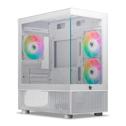Gabinete Gamer Pichau Magpie 4, Rainbow, Mid-Tower, Lateral de Vidro, Com 3 Fans,Branco,PG-MAG4-WH3F
