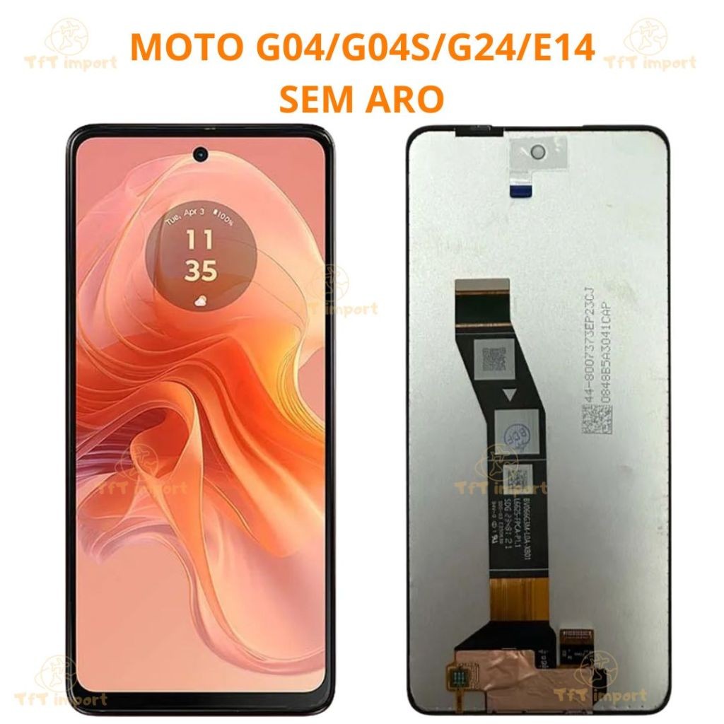 Tela Frontal Lcd Touch Motorola Moto G04/G04S/G24/E14, XT2421-2, XT242, XT2423 O