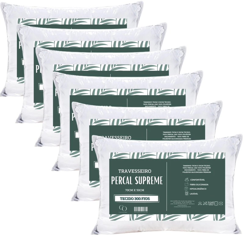 "Conforto Luxuoso: Kit 6 Travesseiros 💤"