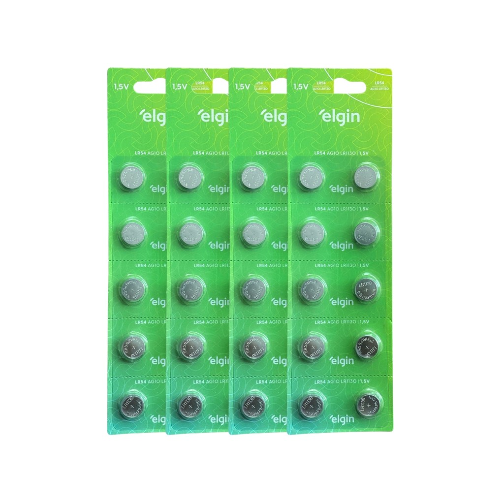 Kit 40 Baterias Pilhas Alcalina Lr54 1,5v 4 Cartela Elgin em Oferta na Shopee