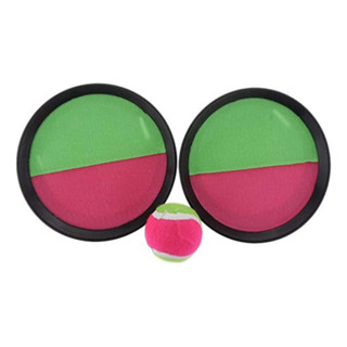 Kit 2 Raquetes Velcro + Bola Esporte Infantil Pais Filhos Cor ROSA-VERDE em Oferta na Shopee
