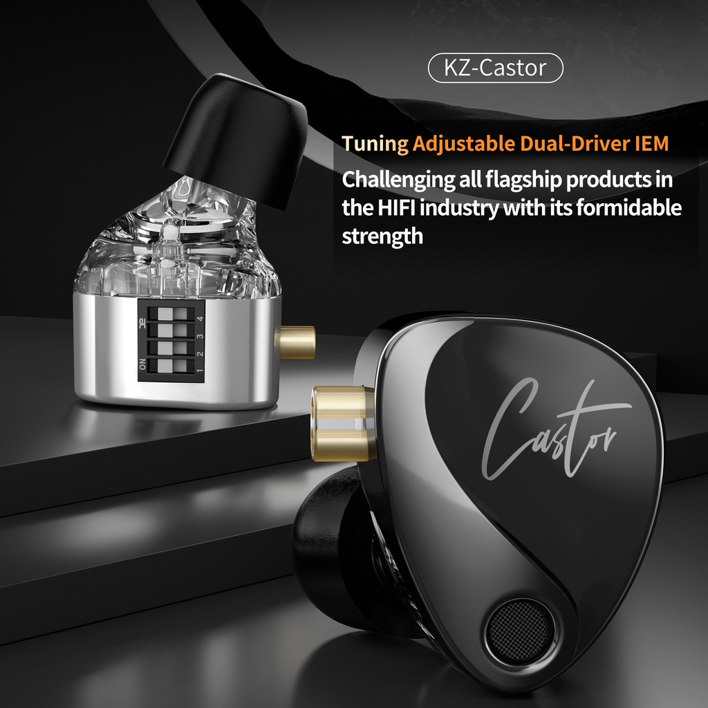 Fones De Ouvido Intra-Auriculares KZ Castor , Fone Auricular HiFi Com Graves Aprimorados , Ajuste De Som , Isolamento De - Audio