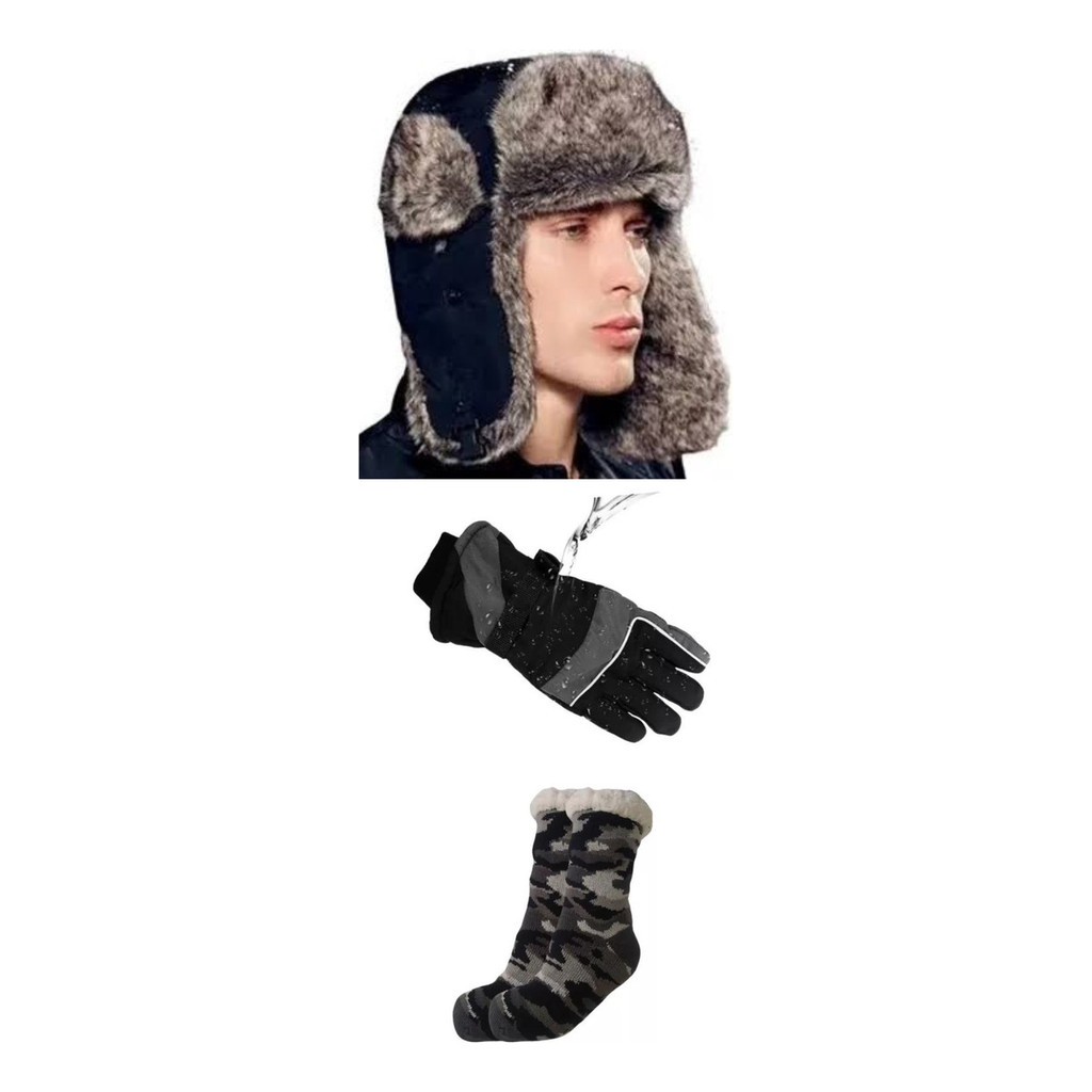 Touca Ushanka Gorro Chaves Forrada Grossa Neve Impermeável