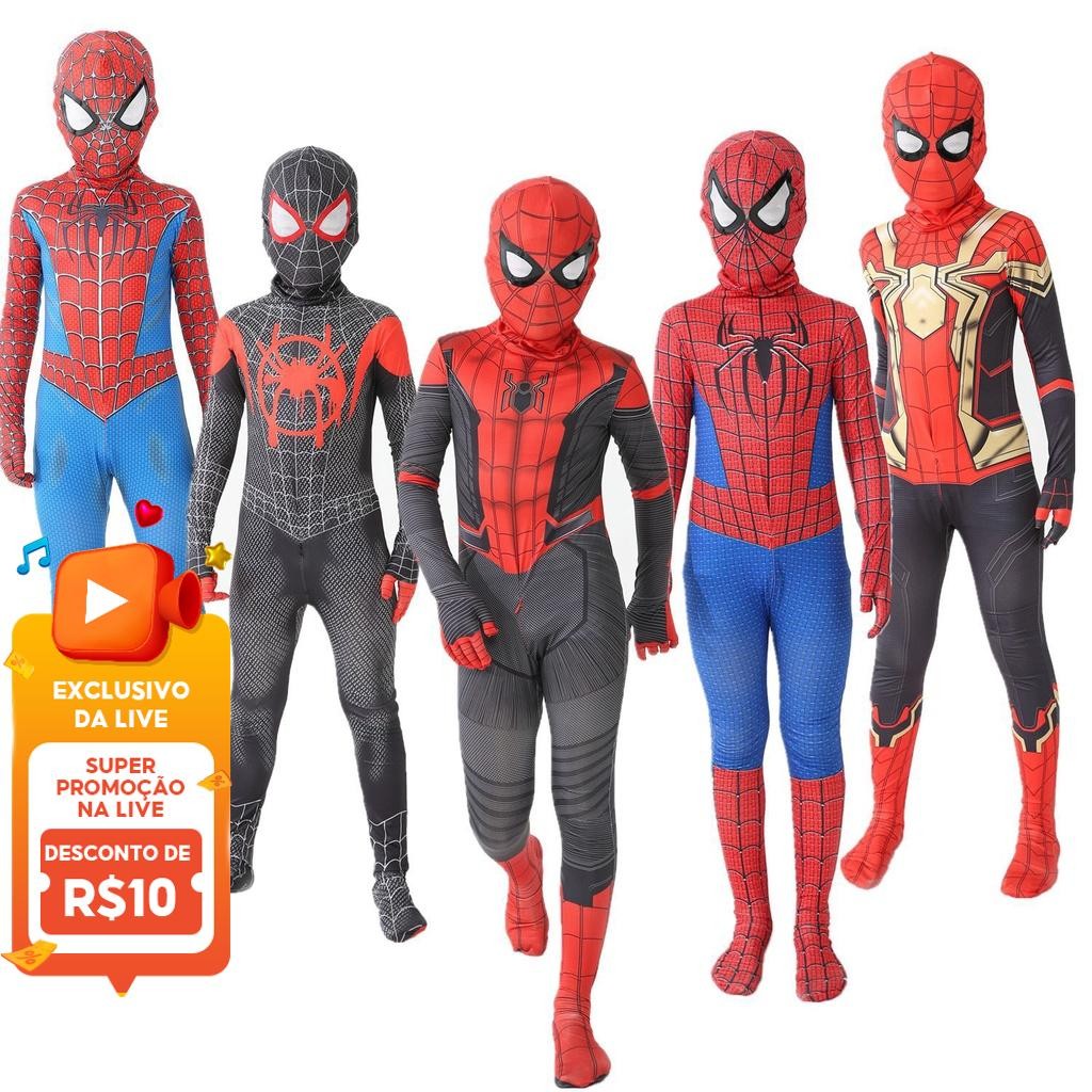 Roupa De Halloween Para Crianças Homem-Aranha Conjunto Infantil E Adulto