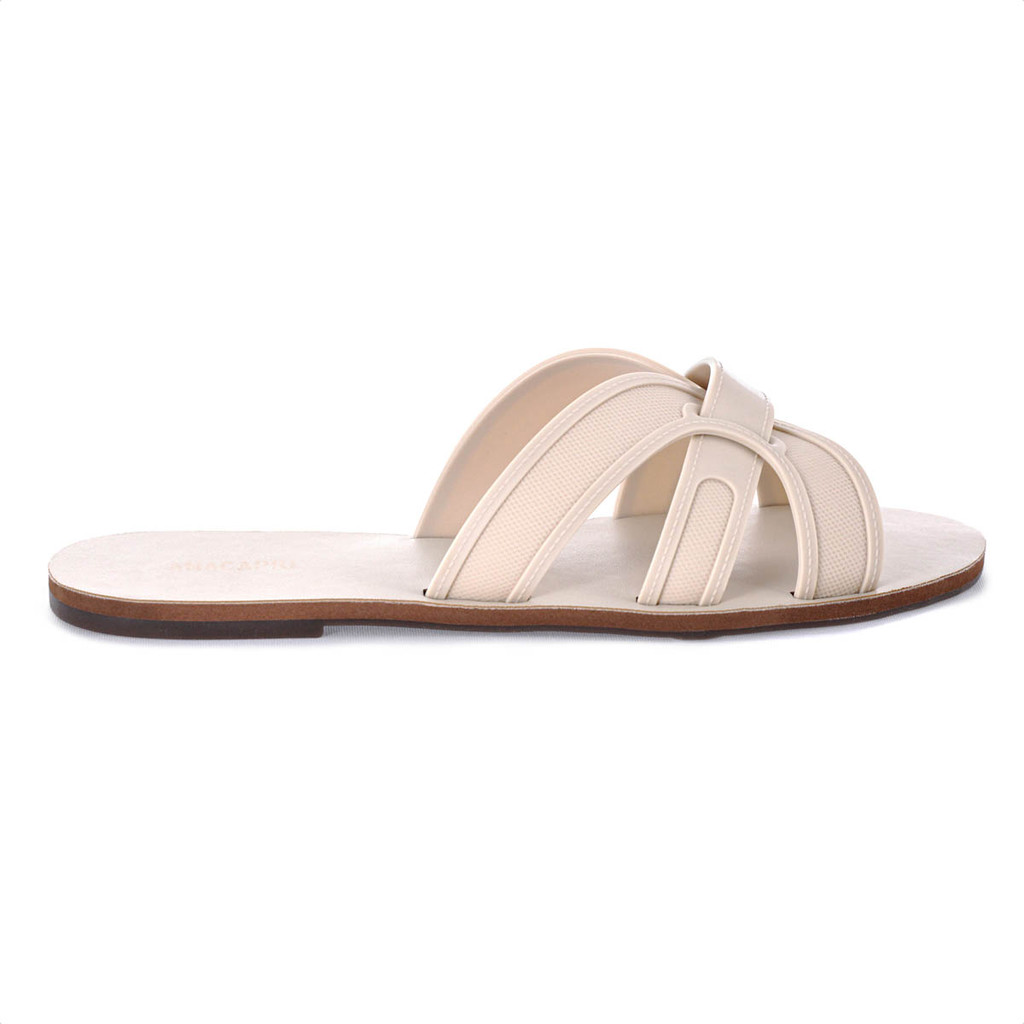 Rasteira Anacapri Gaspea Monocolor Injetada Bege - Feminino