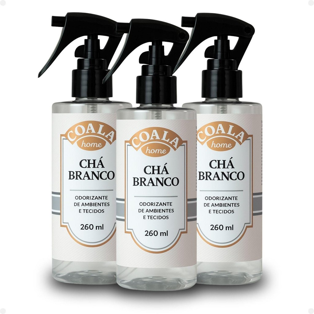 Kit Coala Home: 3 Odorizantes De Ambientes E Tecidos Chá Branco 260ml