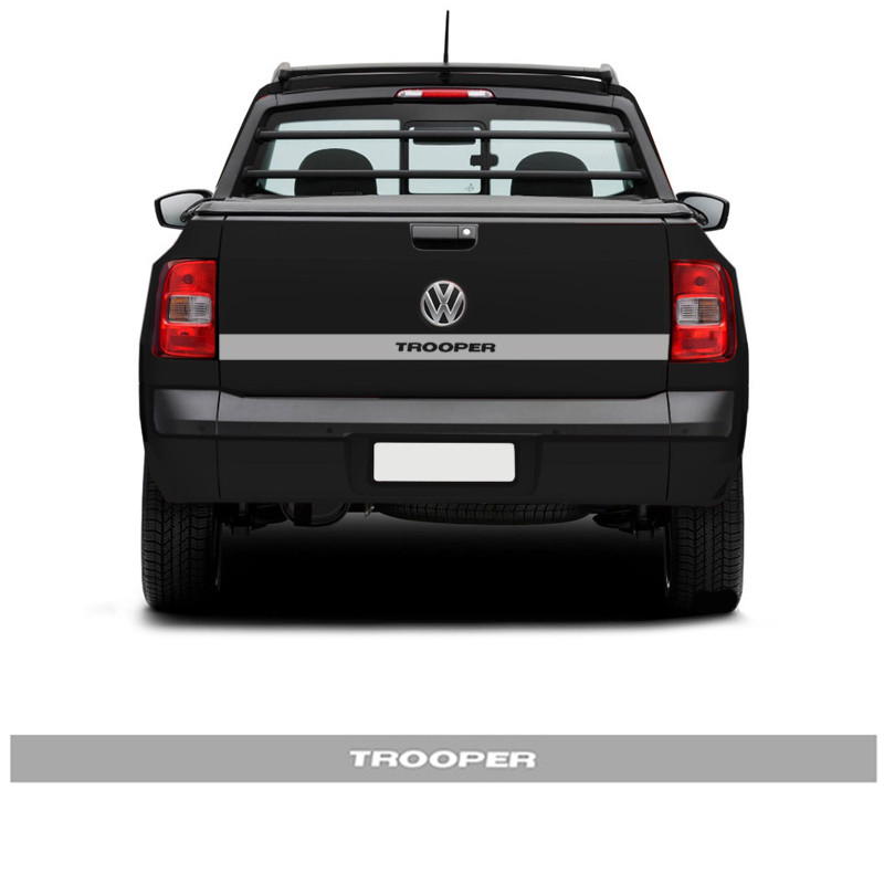 Faixa Saveiro Trooper 2014/2018 Adesivo Prata Tampa Traseira em Oferta na Shopee