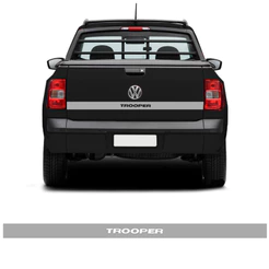 Faixa Saveiro Trooper 2014/2018 Adesivo Prata Tampa Traseira